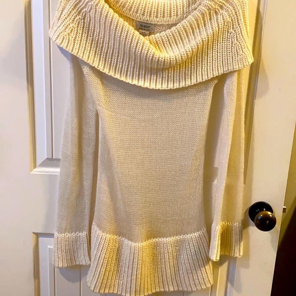 Cream color off the shoulder sweater.